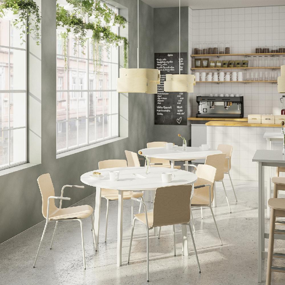 IKEA MITTZON Tavolo Per Riunioni Rotondo/bianco 120x75 Cm