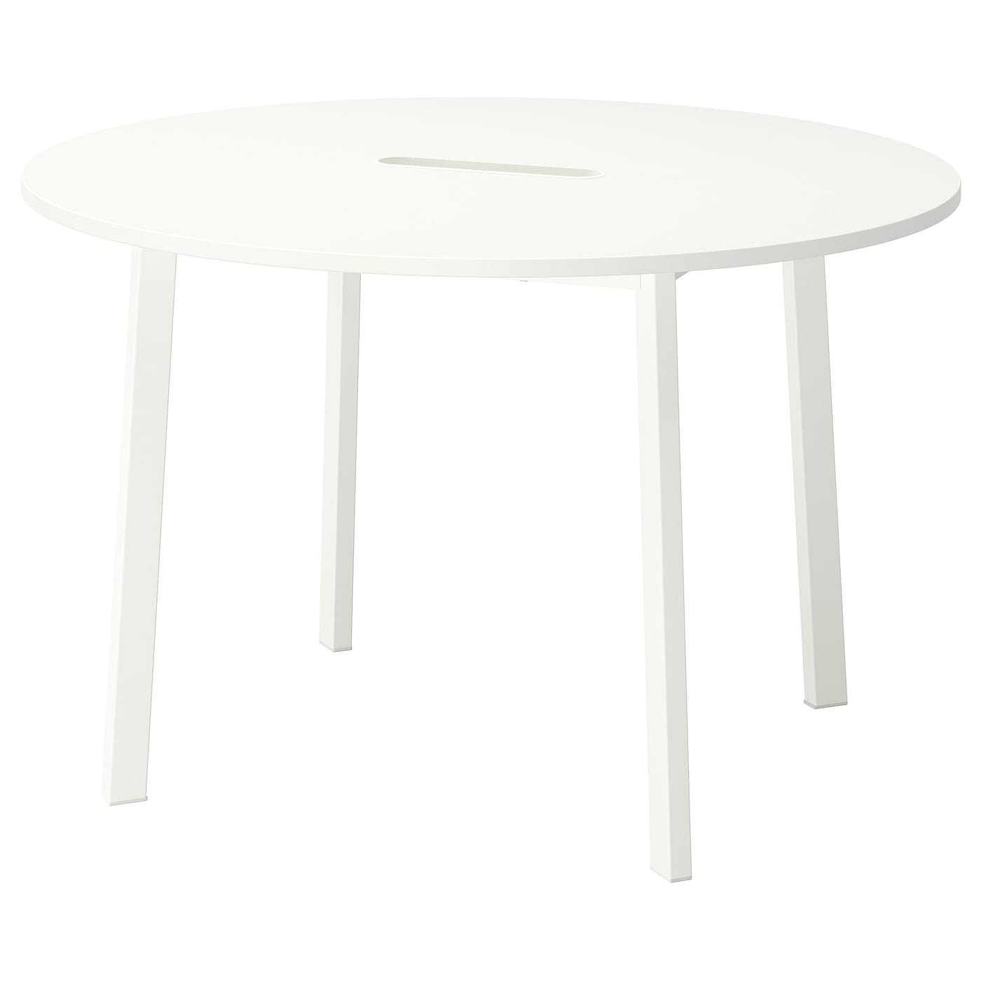 IKEA MITTZON Tavolo per riunioni rotondo/bianco 120x75 cm