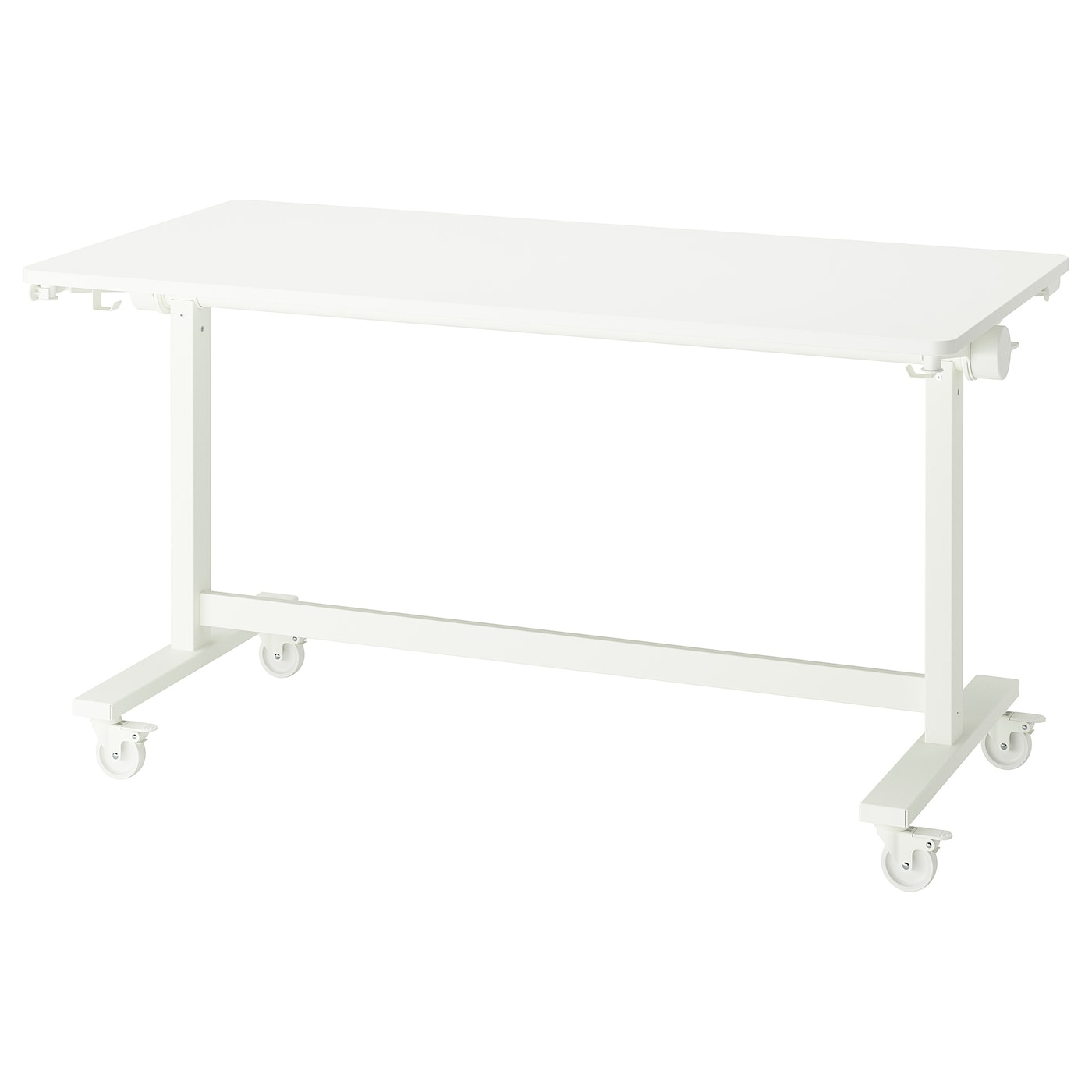 IKEA MITTZON Tavolo pieghevole con rotelle bianco 140x70 cm