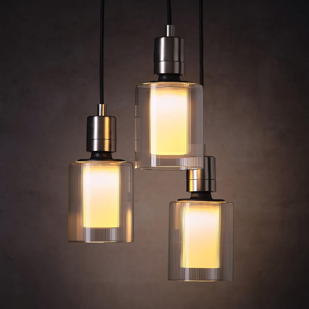 IKEA MOLNART Lampadina A LED E27 150 Lumen A Cilindro Vetro/a Righe 110 Mm