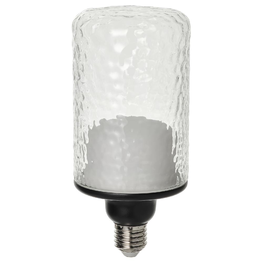 IKEA MOLNART Lampadina a LED E27 150 lumen tubolare vetro trasparente/fantasia 90 mm
