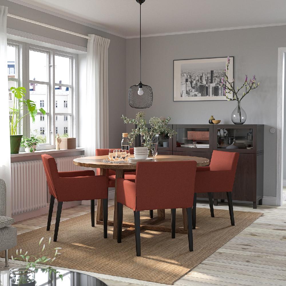 IKEA MÖRBYLÅNGA Tavolo Impiallacciatura Di Rovere Mordente Marrone 145 Cm