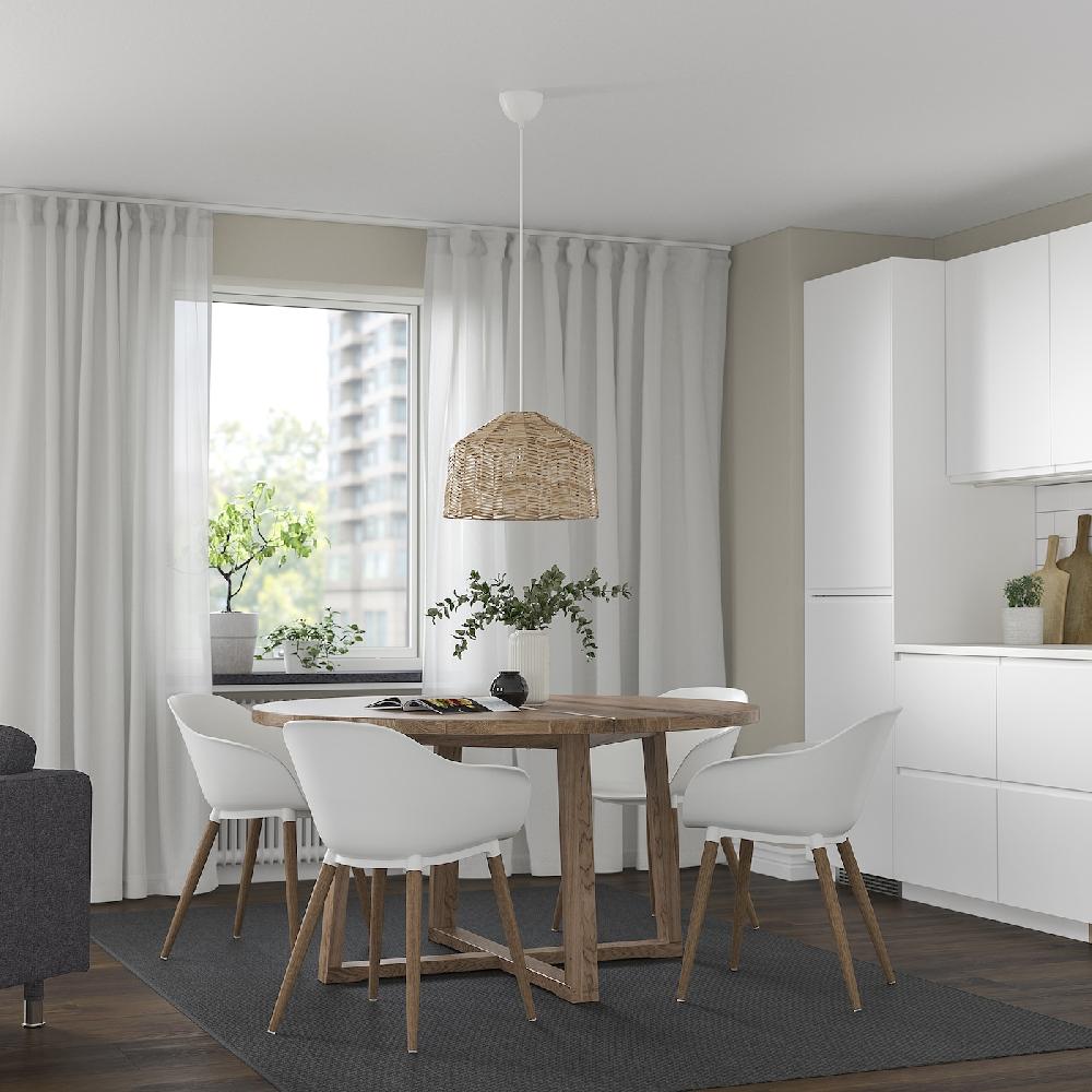 IKEA MÖRBYLÅNGA Tavolo Impiallacciatura Di Rovere Mordente Marrone 145 Cm