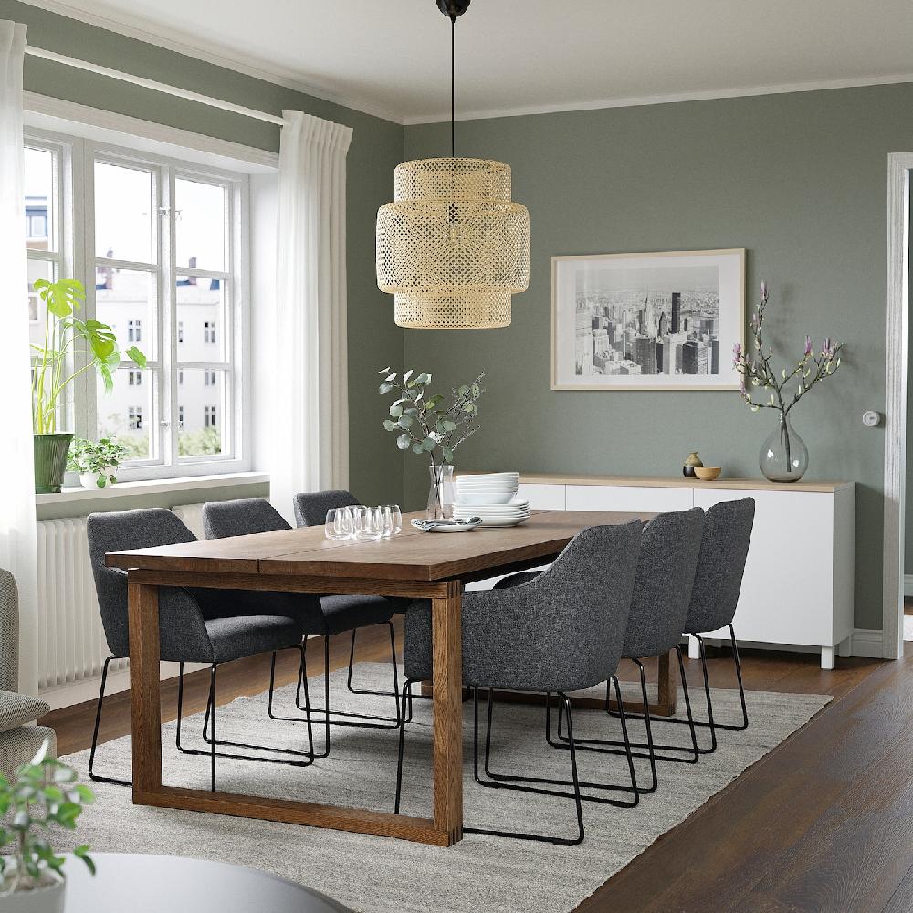 IKEA MÖRBYLÅNGA Tavolo Impiallacciatura Di Rovere Mordente Marrone 220x100 Cm