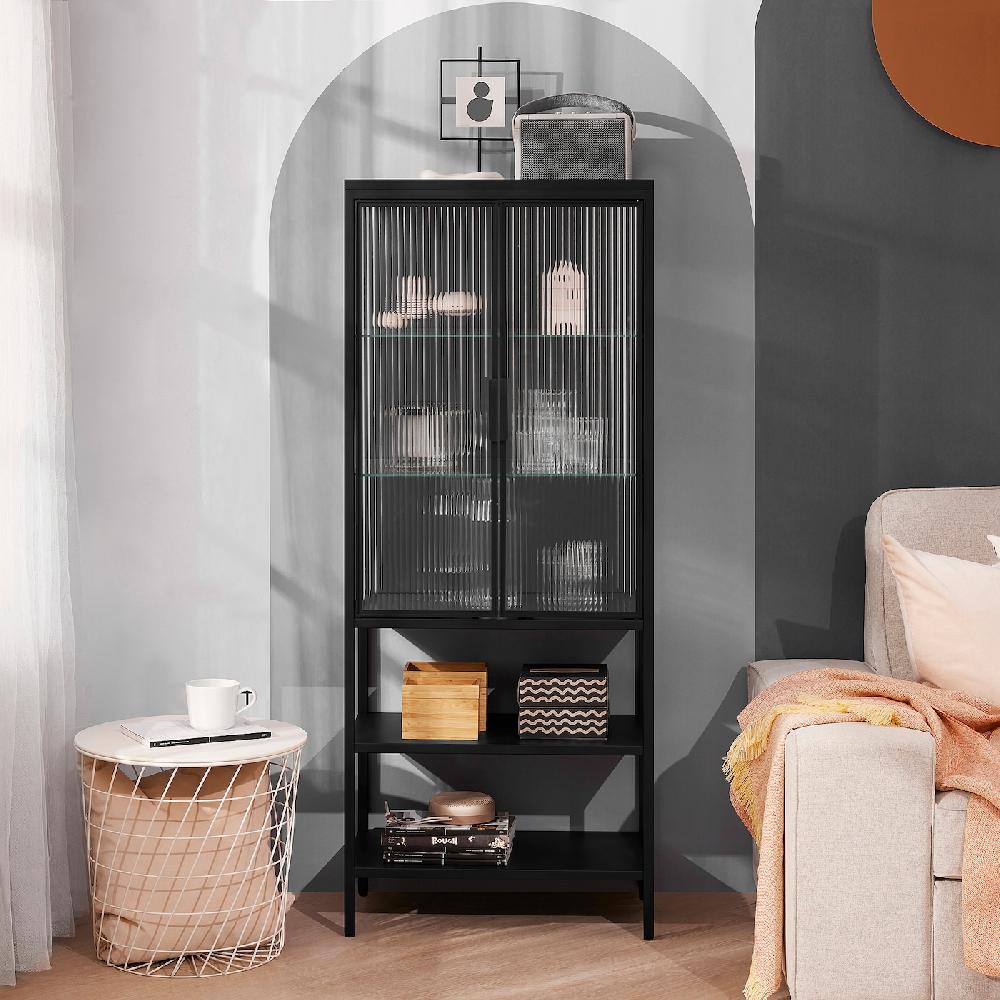 IKEA MOSSJÖN Vetrina A 2 Ante Antracite 60x34x146 Cm