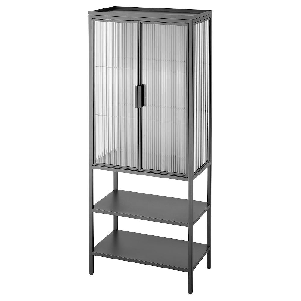 IKEA MOSSJÖN Vetrina a 2 ante antracite 60x34x146 cm