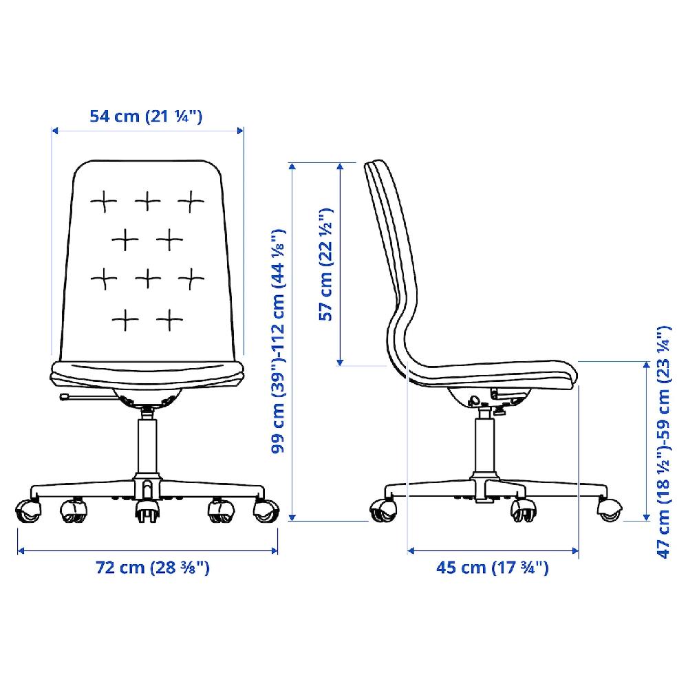 IKEA MULLFJÄLLET Sedia Per Riunioni Con Rotelle Naggen Grigio Scuro
