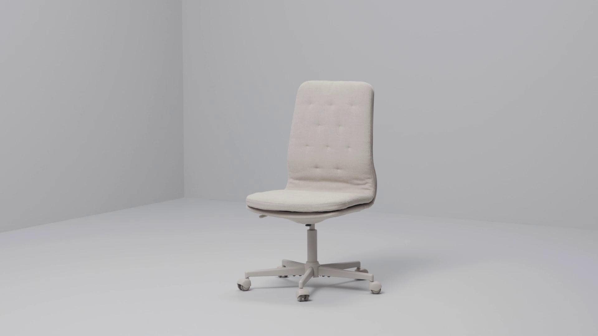 IKEA MULLFJÄLLET Sedia Per Riunioni Con Rotelle Naggen Beige