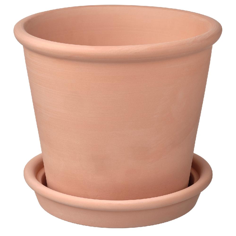 IKEA MUSKOTBLOMMA Vaso con sottovaso da interno/esterno terracotta 19 cm