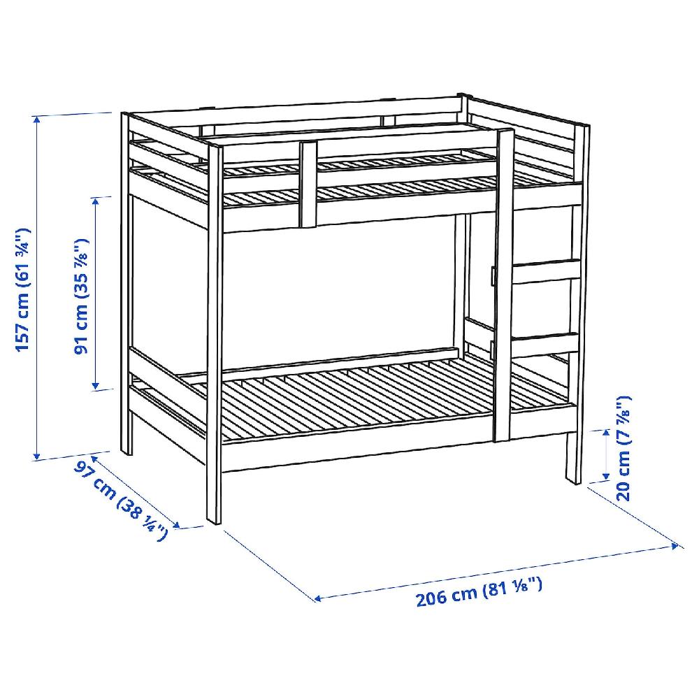 IKEA MYDAL Struttura Per Letto A Castello Bianco 90x200 Cm