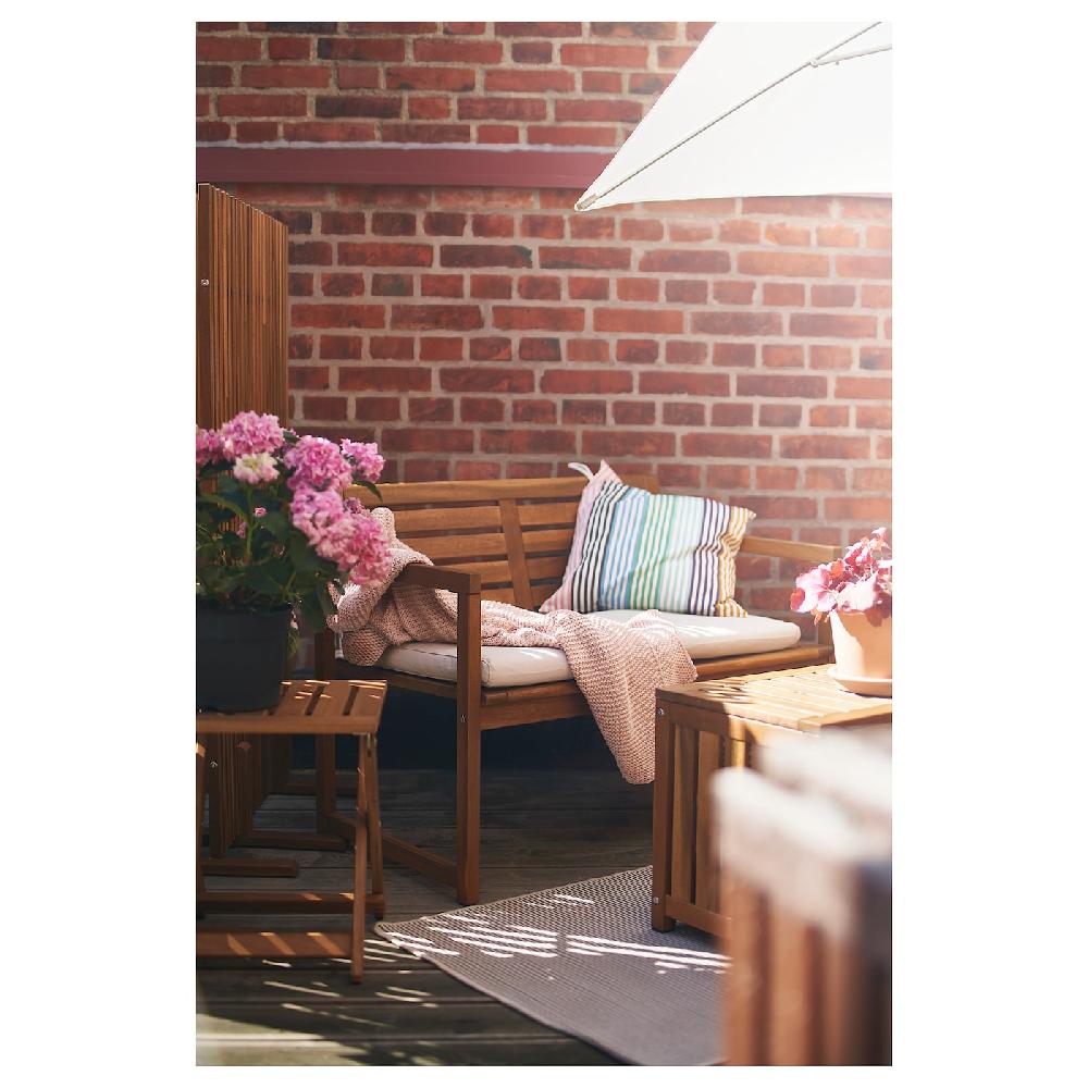 IKEA NÄMMARÖ Panca Con Schienale Da Giardino Mordente Marrone Chiaro