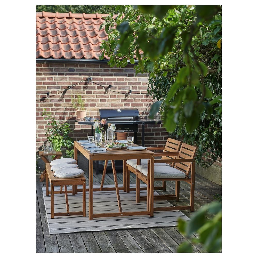 IKEA NÄMMARÖ Sedia Con Braccioli Da Giardino Mordente Marrone Chiaro