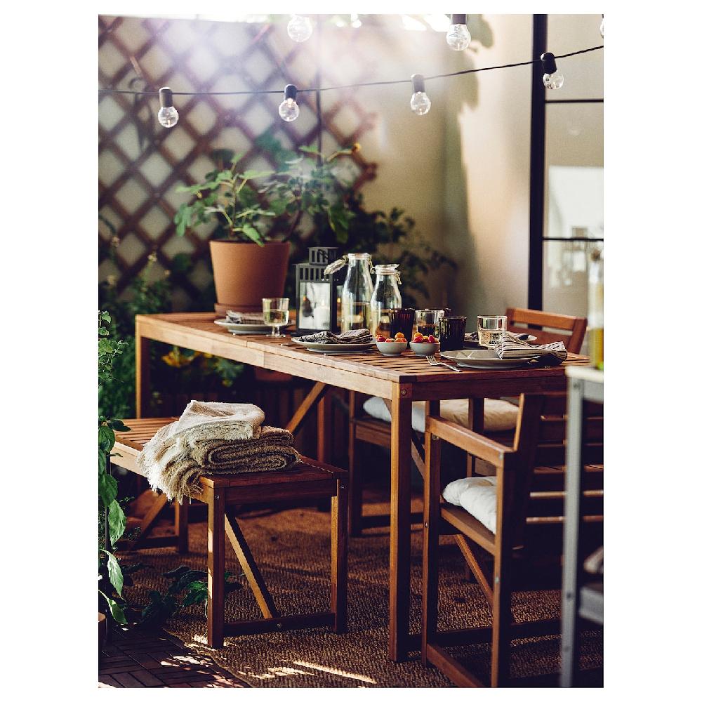 IKEA NÄMMARÖ Sedia Con Braccioli Da Giardino Mordente Marrone Chiaro