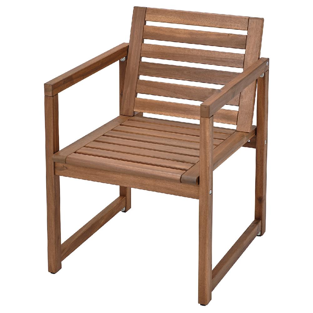 IKEA NÄMMARÖ Sedia con braccioli da giardino mordente marrone chiaro