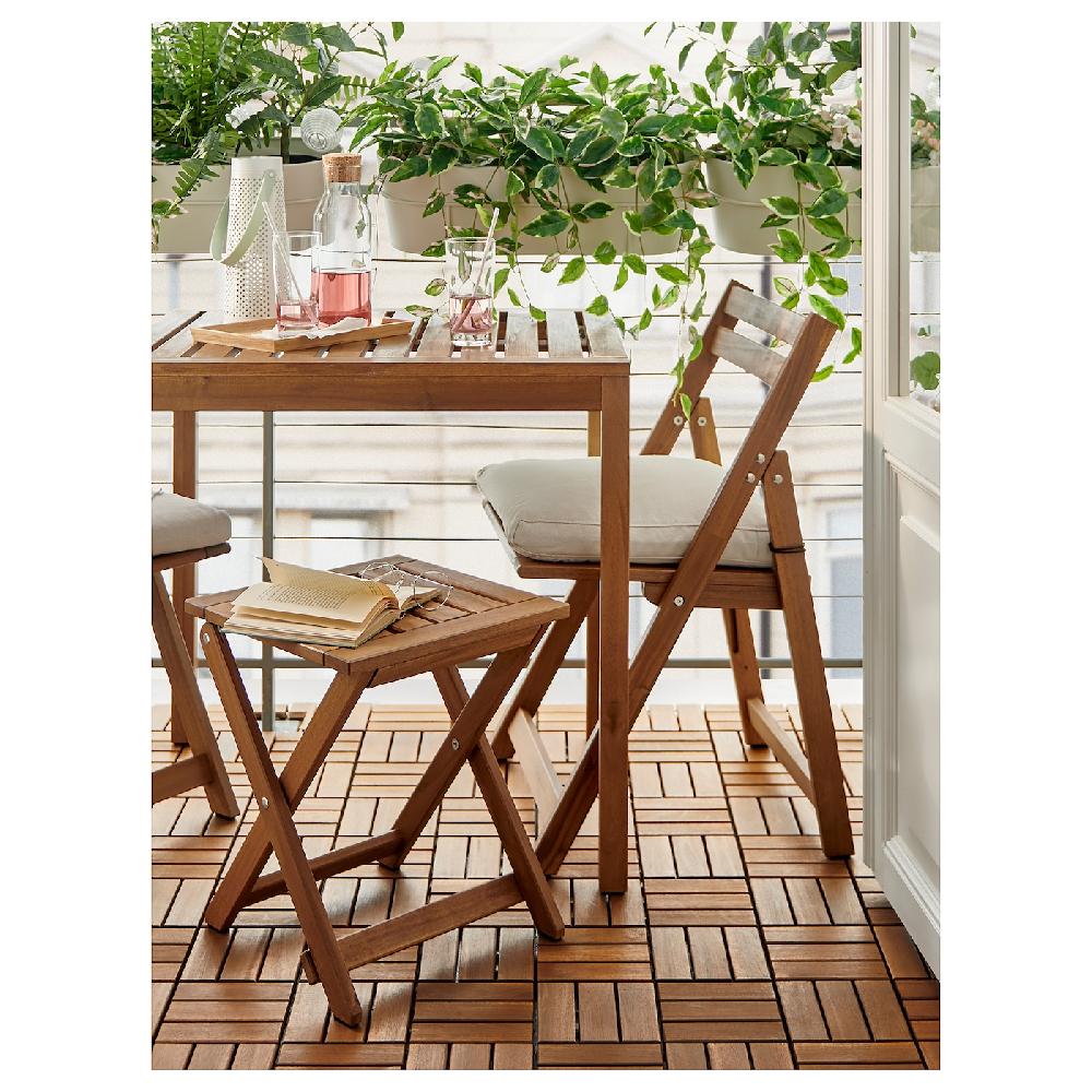 IKEA NÄMMARÖ Sedia Da Giardino Pieghevole/mordente Marrone Chiaro