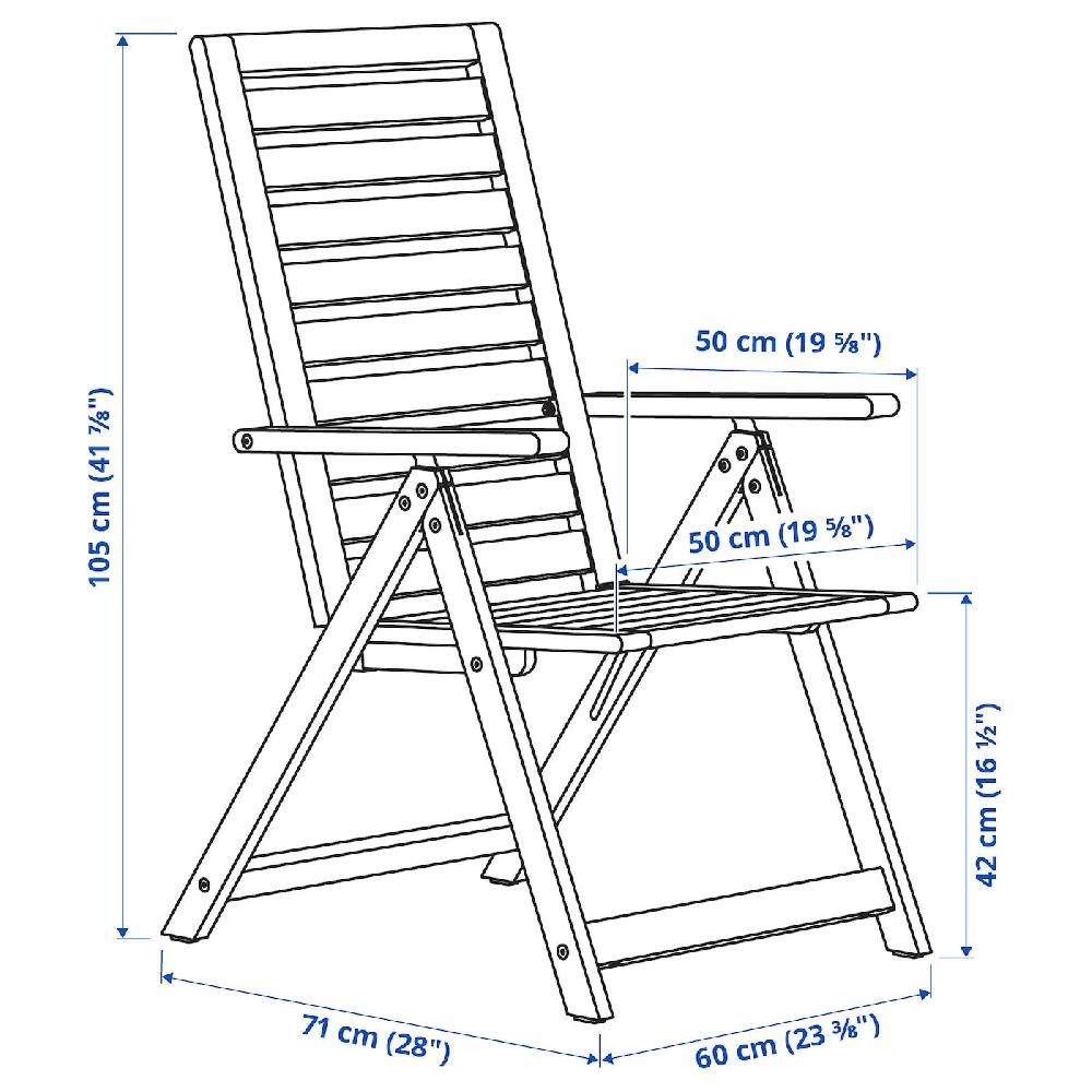 IKEA NÄMMARÖ Sedia Relax Da Giardino Mordente Marrone Chiaro Frösön/Duvholmen/fantasia Motivo A Righe