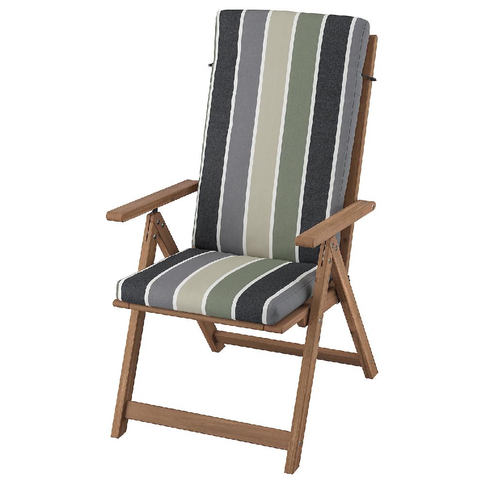 IKEA NÄMMARÖ Sedia relax da giardino mordente marrone chiaro Frösön/Duvholmen/fantasia motivo a righe