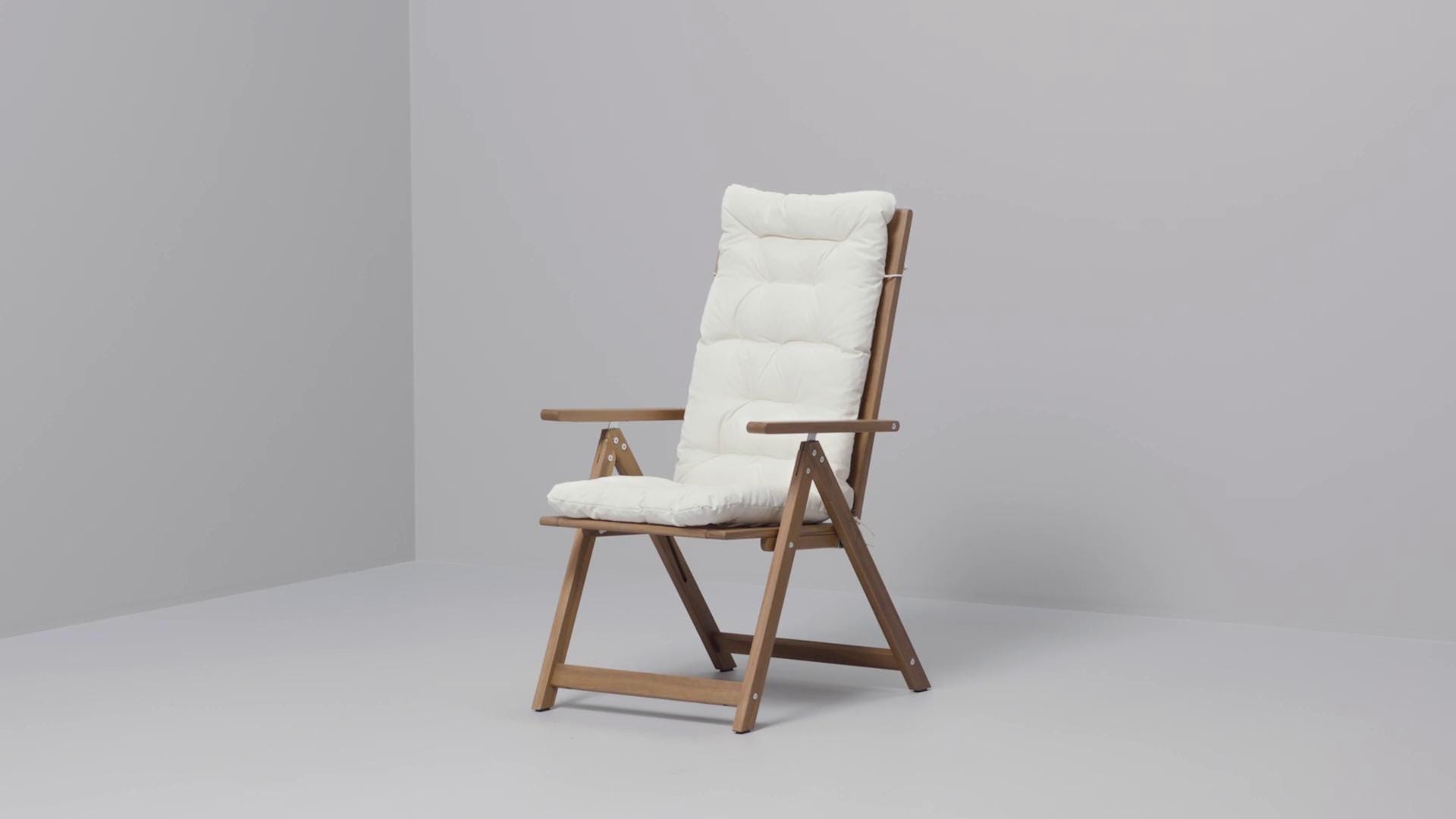 IKEA NÄMMARÖ Sedia Relax Da Giardino Pieghevole Mordente Marrone Chiaro