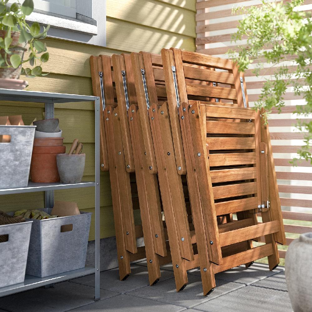 IKEA NÄMMARÖ Sedia Relax Da Giardino Pieghevole Mordente Marrone Chiaro
