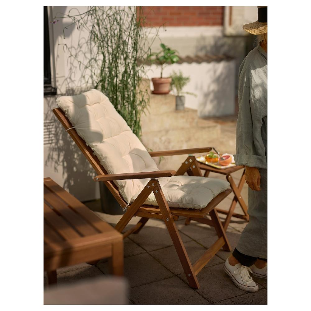 IKEA NÄMMARÖ Sedia Relax Da Giardino Pieghevole Mordente Marrone Chiaro
