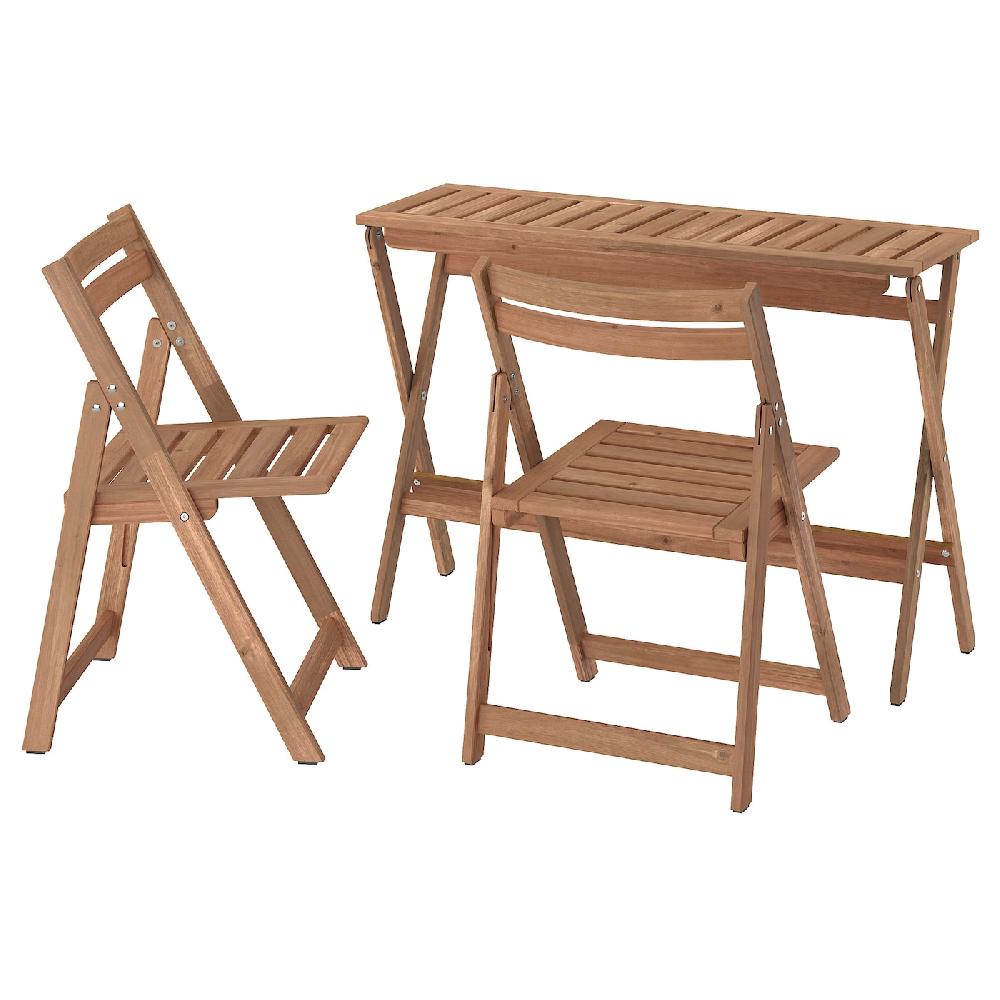 IKEA NÄMMARÖ Tavolo/2 sedie pieghevoli giardino pieghevole mordente marrone chiaro 108x37 cm