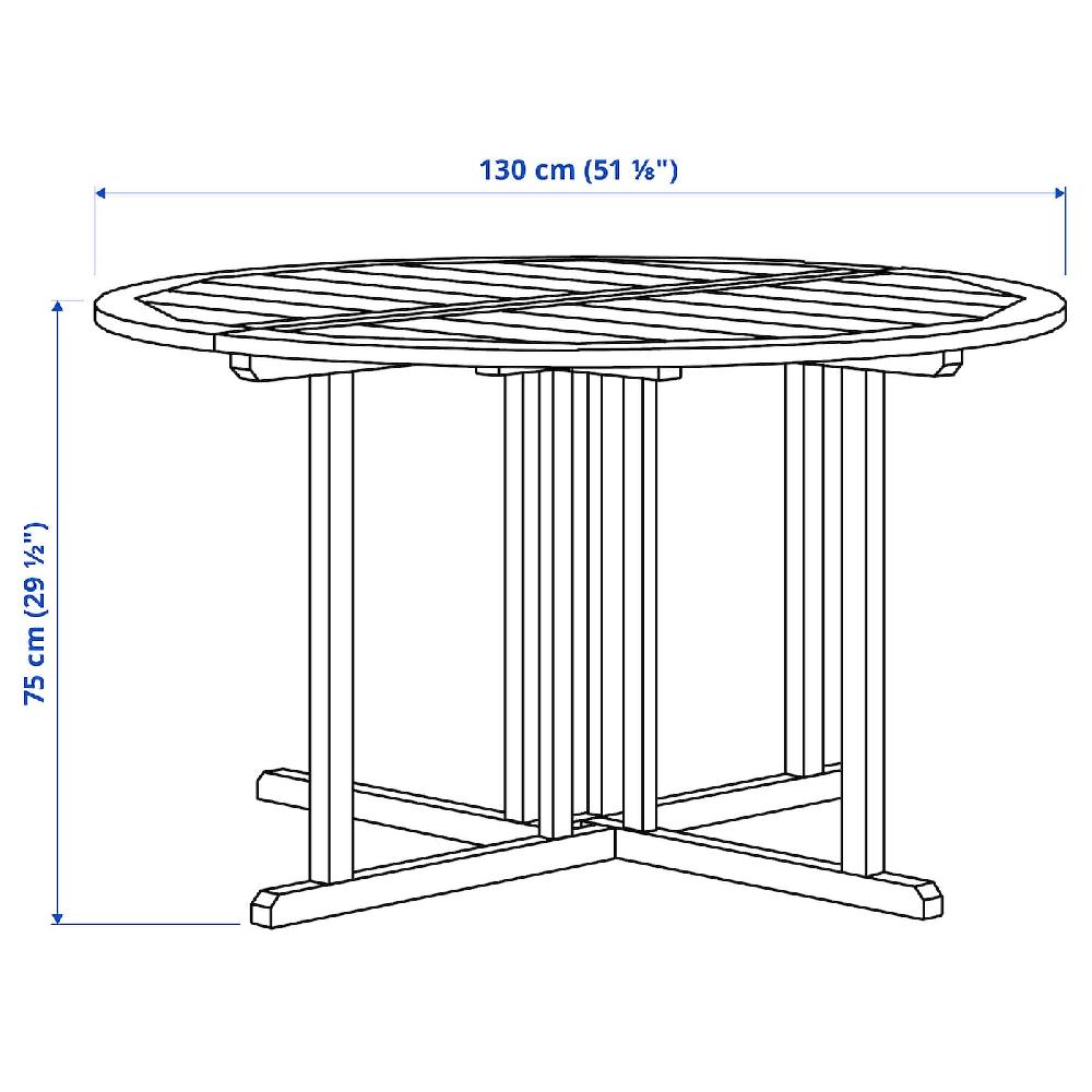 IKEA NÄMMARÖ Tavolo Da Giardino Mordente Marrone Chiaro 130 Cm