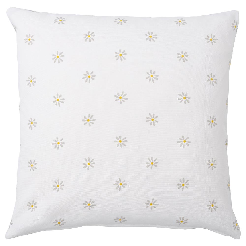 IKEA NATTSLÄNDA Fodera Per Cuscino Motivo Floreale Grigio/bianco 50x50 Cm