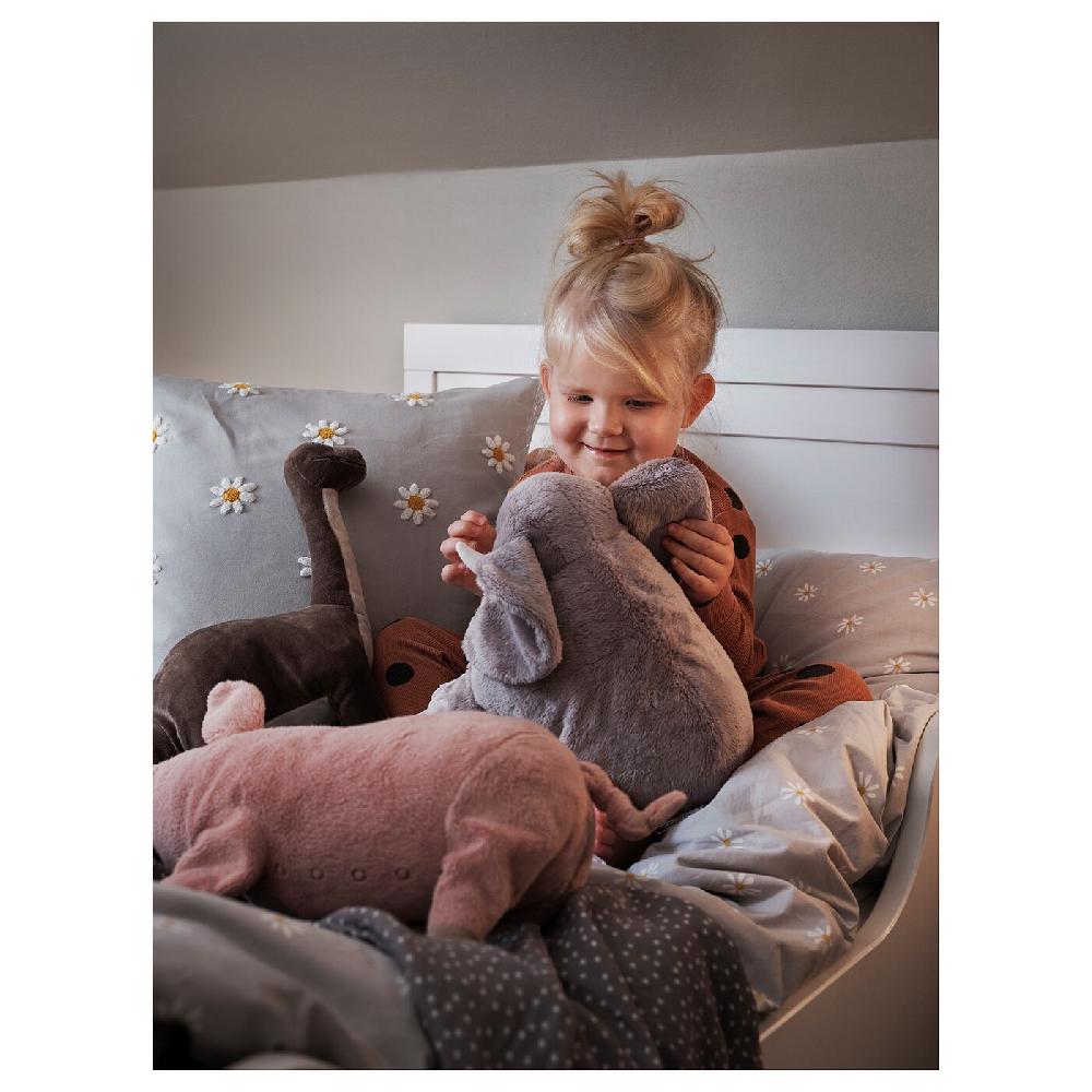 IKEA NATTSLÄNDA Fodera Per Cuscino Motivo Floreale Grigio/bianco 50x50 Cm