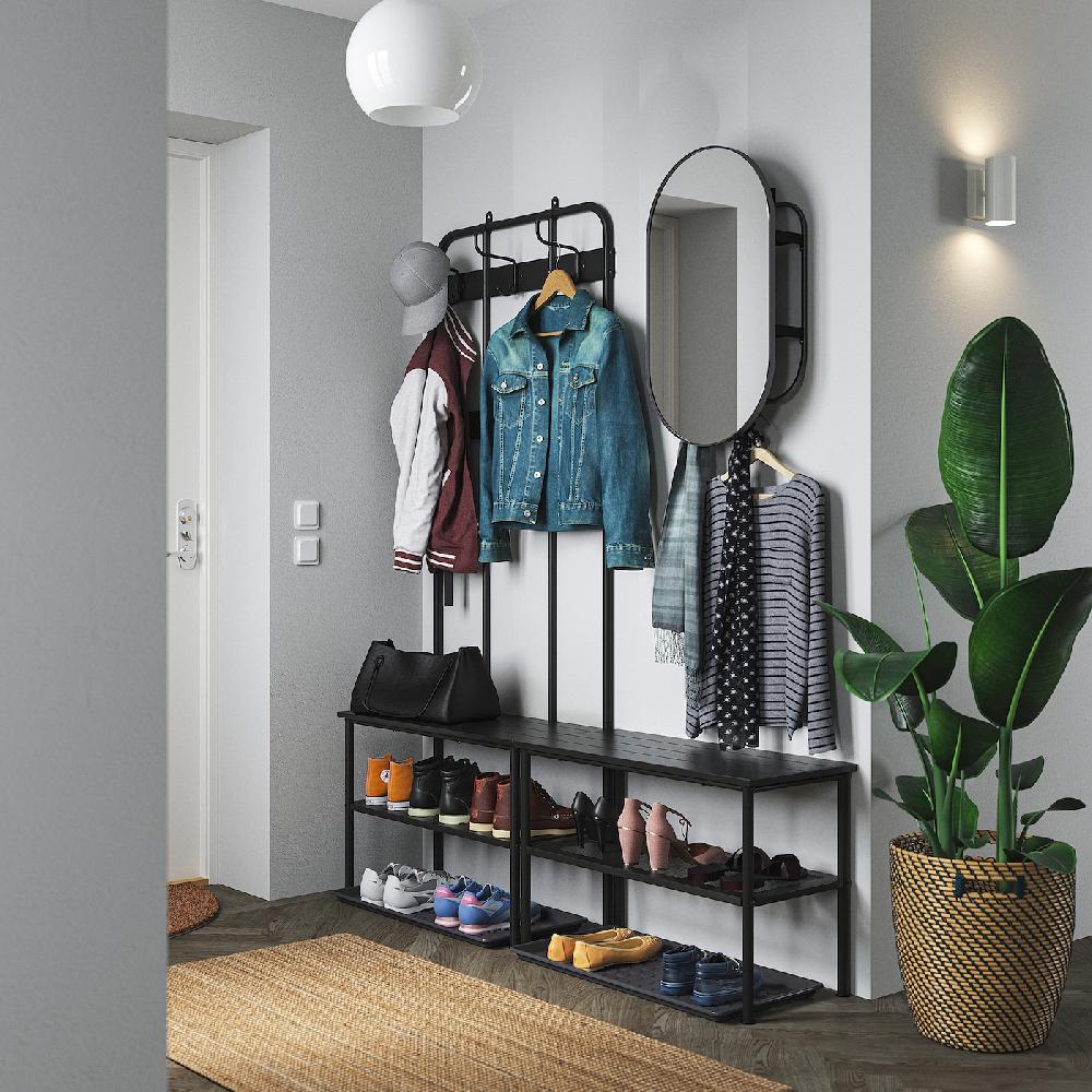 IKEA NIPÅSEN / BAGGMUCK Set Mobili Ingresso 4 Pezzi Nero/grigio