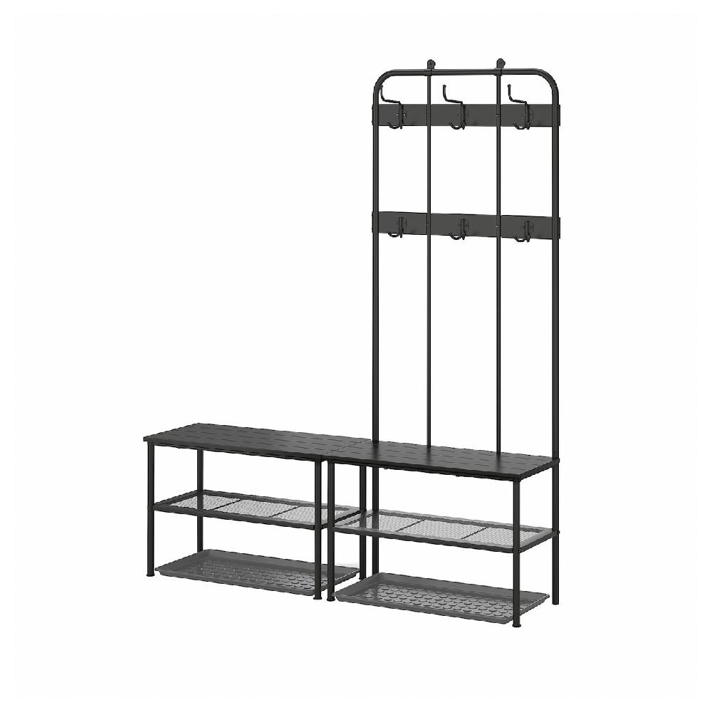 IKEA NIPÅSEN / BAGGMUCK Set mobili ingresso 4 pezzi nero/grigio
