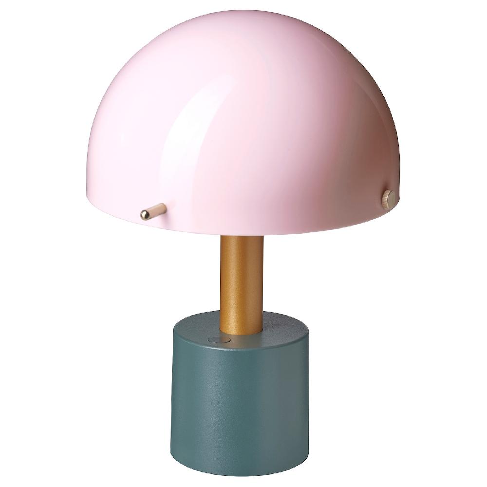 IKEA NÖDMAST Lampada LED portatile a batteria rosa chiaro/grigio scuro-verde 26 cm