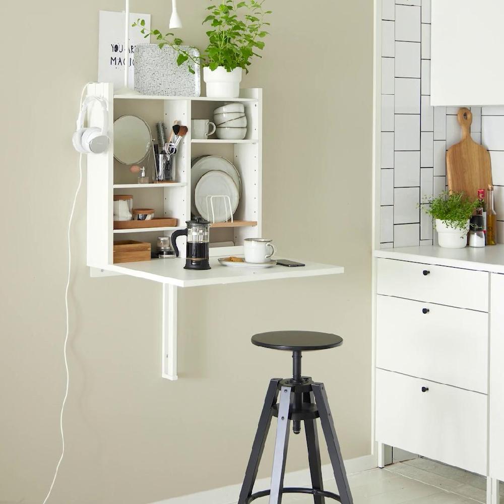 IKEA NORBERG Tavolo Ribalta Parete/elem Contenit Bianco 64x60 Cm