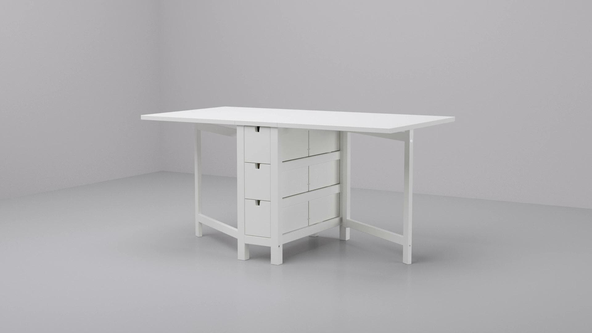 IKEA NORDEN Tavolo A Ribalta Betulla 26/89/152x80 Cm