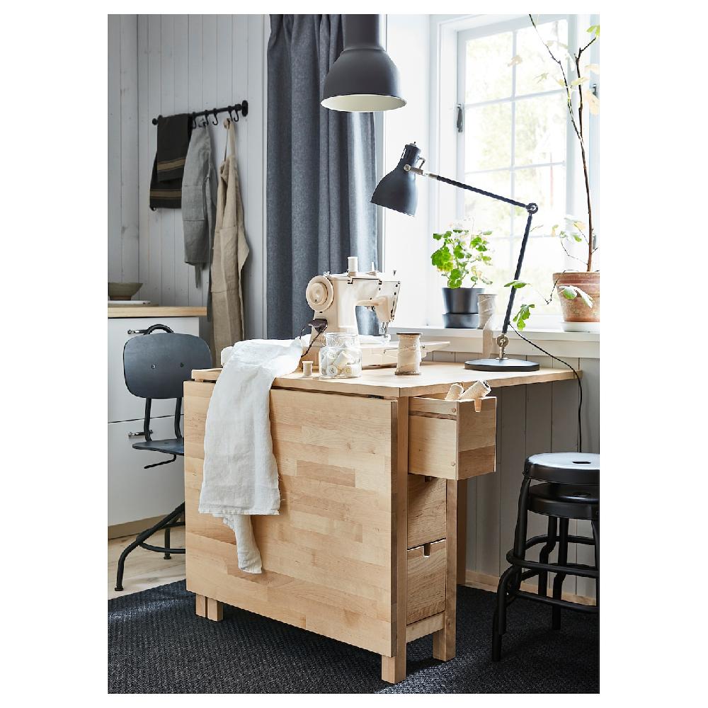 IKEA NORDEN Tavolo A Ribalta Betulla 26/89/152x80 Cm