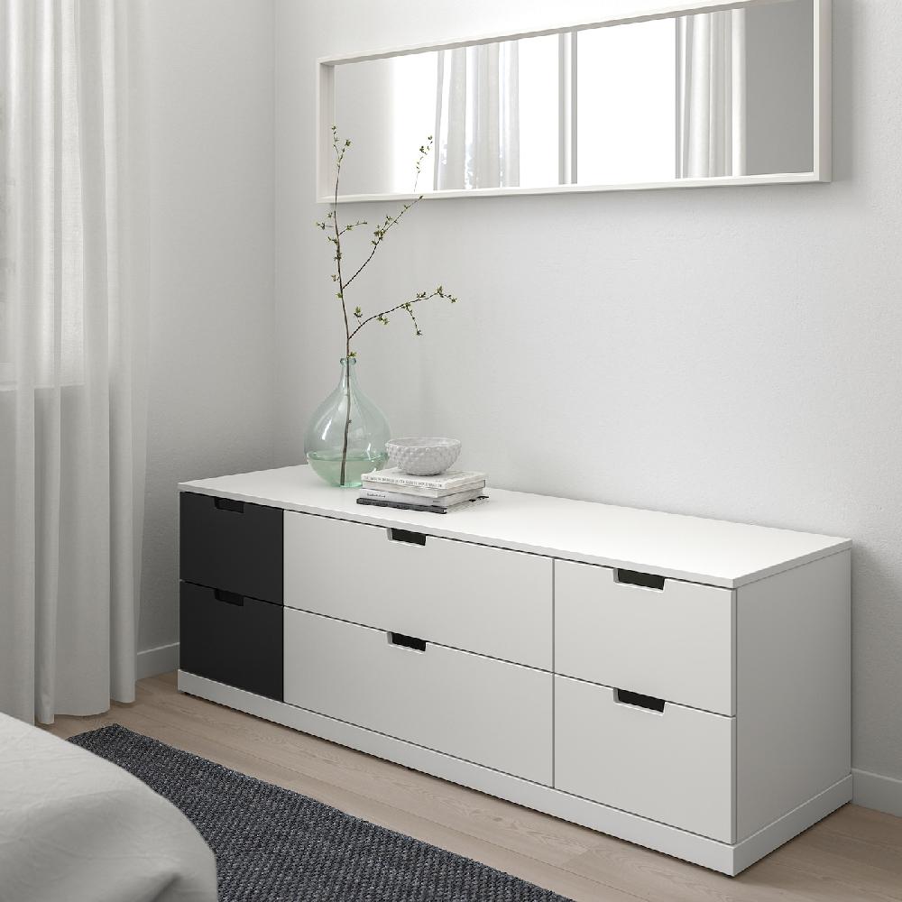 IKEA NORDLI Cassettiera Con 6 Cassetti Bianco/antracite 160x54 Cm