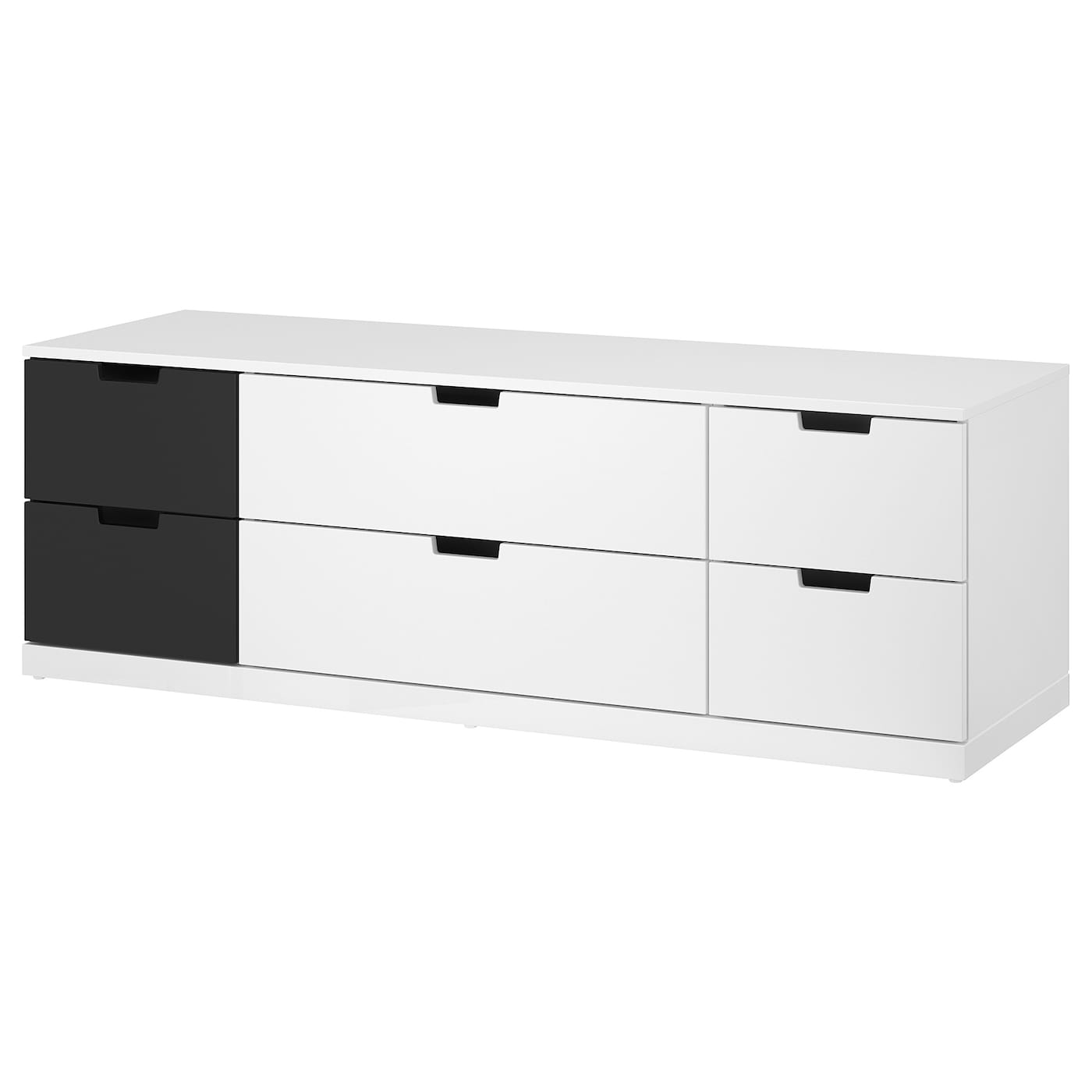 IKEA NORDLI Cassettiera con 6 cassetti bianco/antracite 160x54 cm