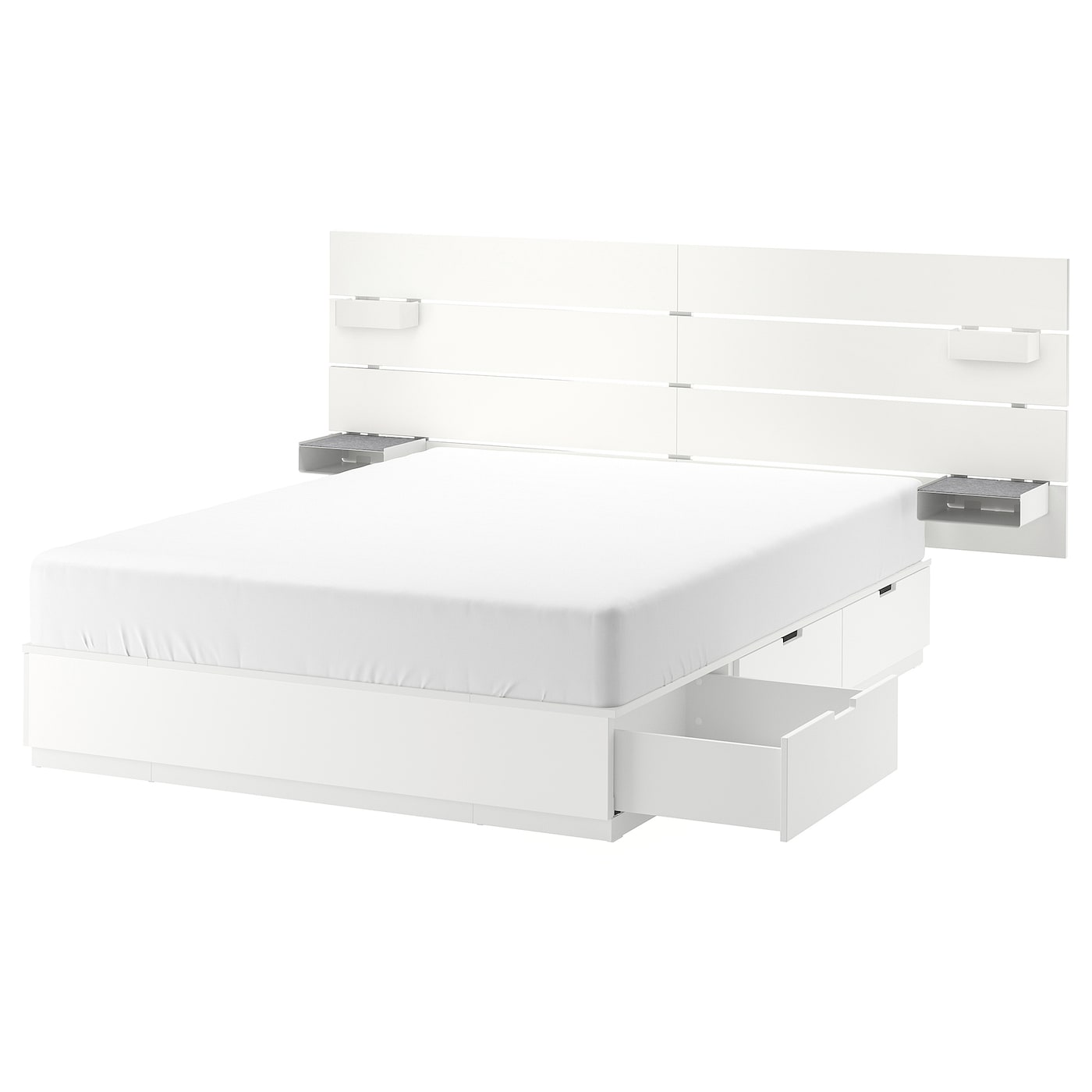 IKEA NORDLI Struttura letto/contenit/testiera bianco 160x200 cm