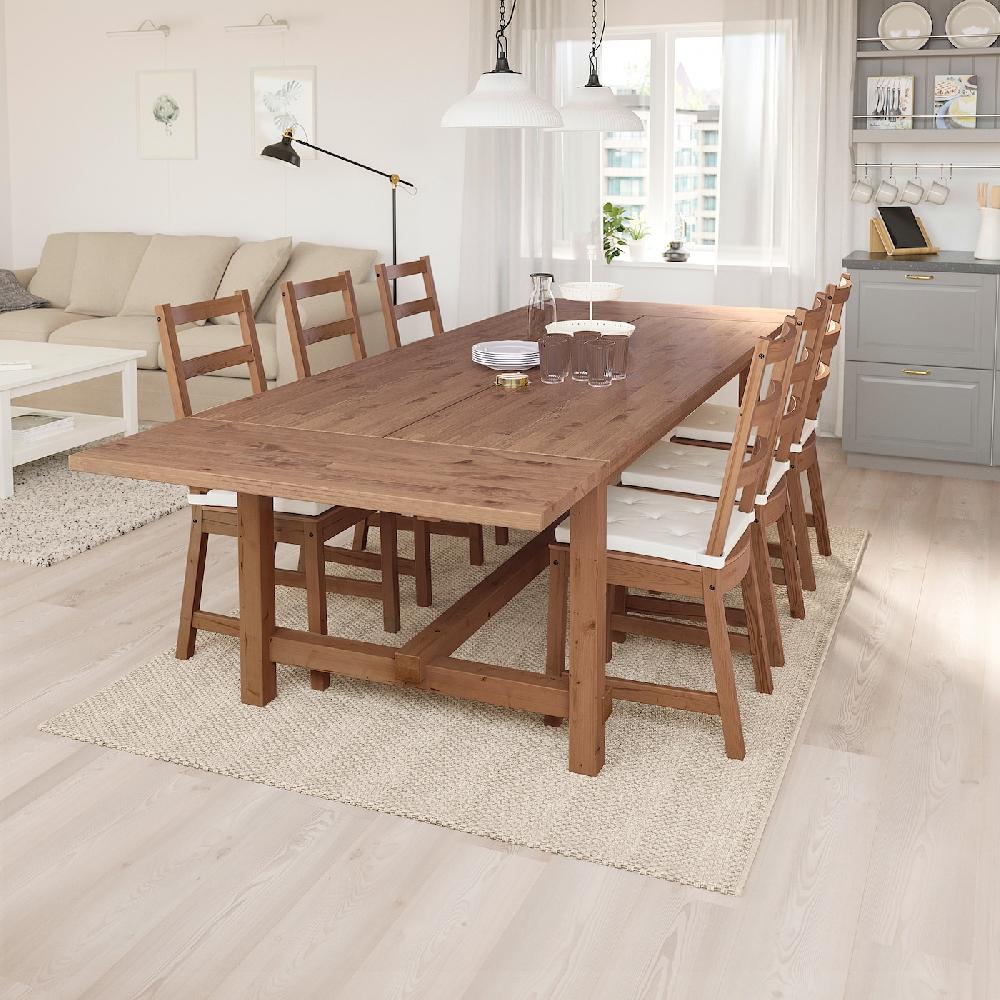 IKEA NORDVIKEN / NORDVIKEN Tavolo E 6 Sedie Mordente Anticato/mordente Anticato 210/289x105 Cm