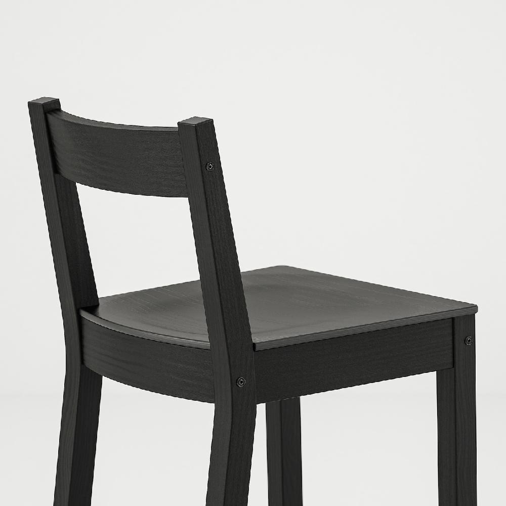 IKEA NORDVIKEN Sgabello Bar Con Schienale Nero 62 Cm