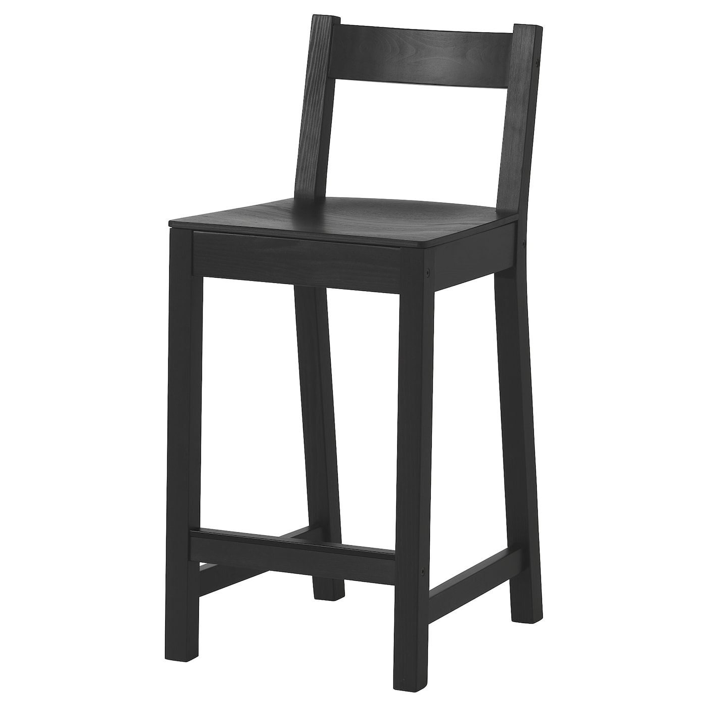 IKEA NORDVIKEN Sgabello bar con schienale nero 62 cm