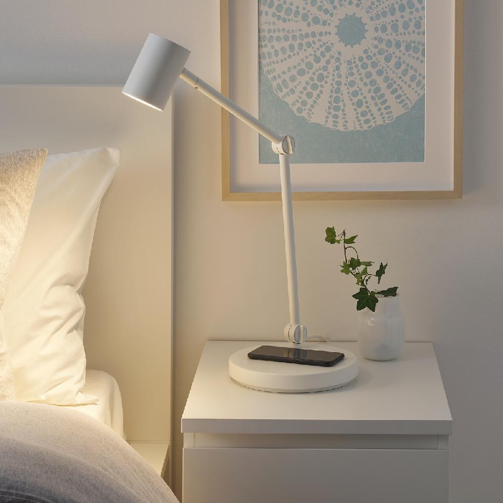 IKEA NYMÅNE Lampada Lavoro/ricarica Wireless Bianco