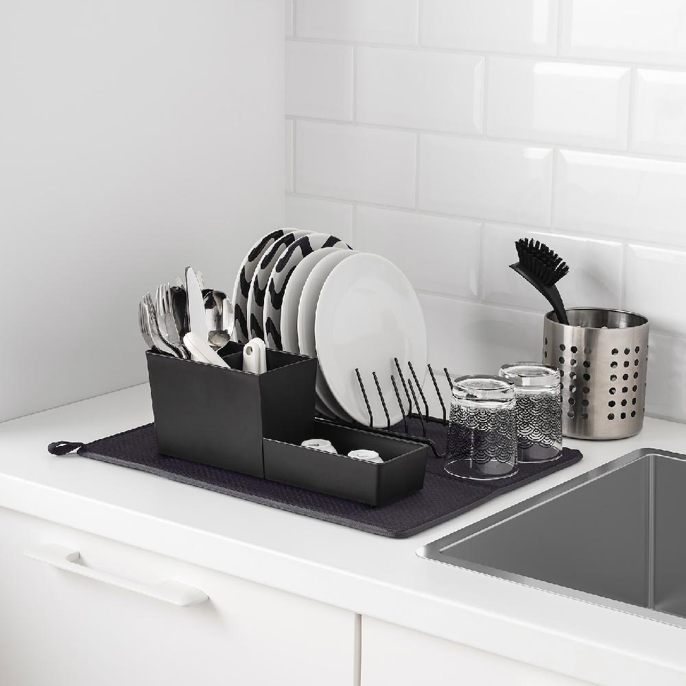 IKEA NYSKÖLJD Tappetino Scolapiatti Grigio Scuro 44x36 Cm
