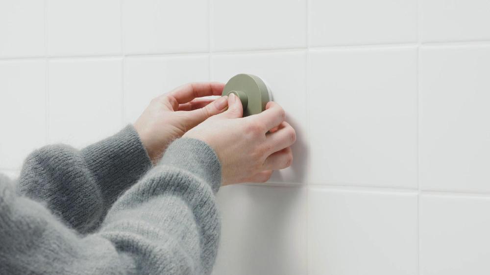 IKEA ÖBONÄS Gancio Triplo Con Ventosa Grigio-verde 7x11 Cm