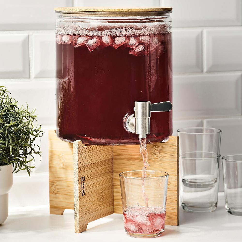 IKEA ÖGONTRÖST Supporto Dispenser Con Rubinetto Bambù