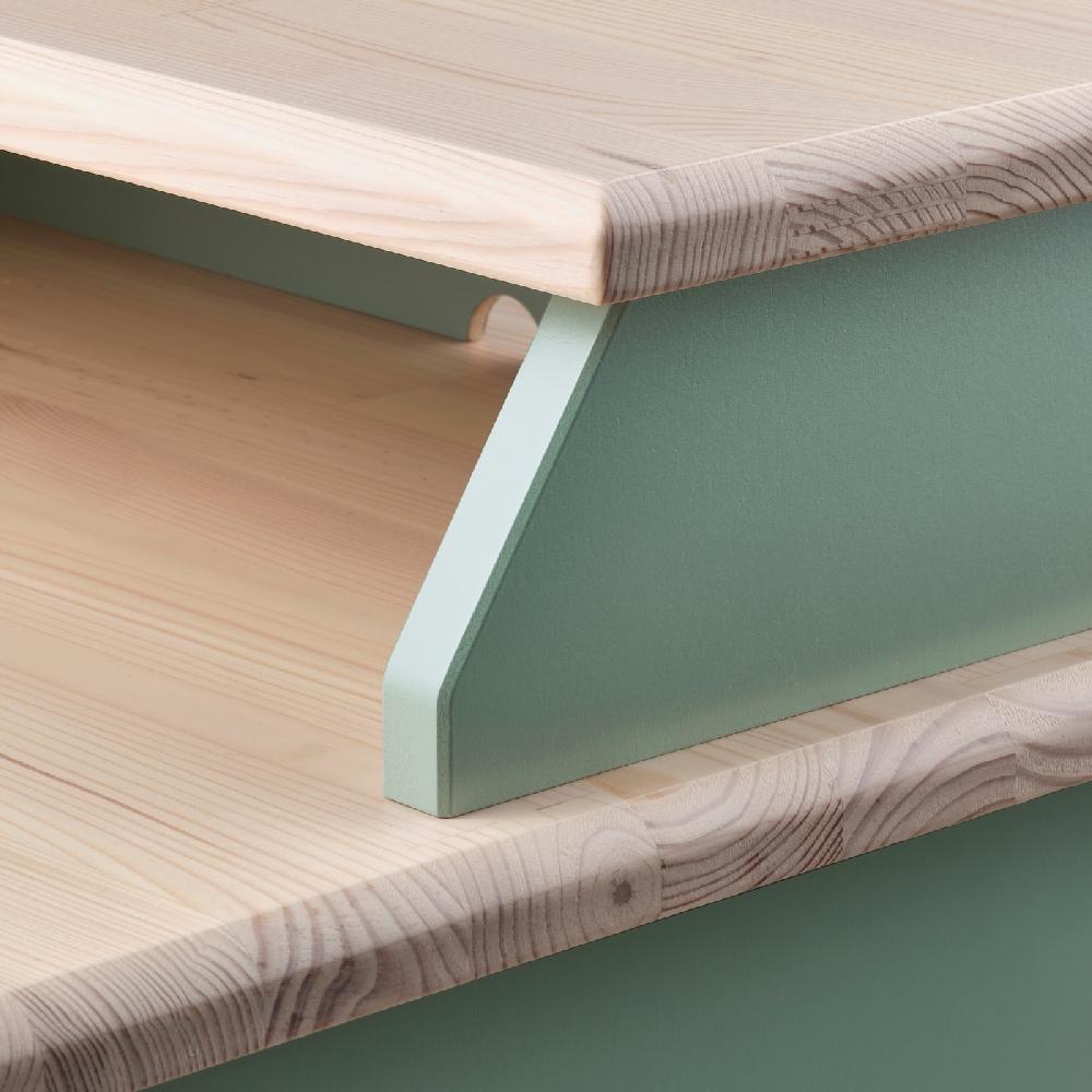 IKEA OLDERDALEN Comodino Grigio-verde/pino 47x43 Cm