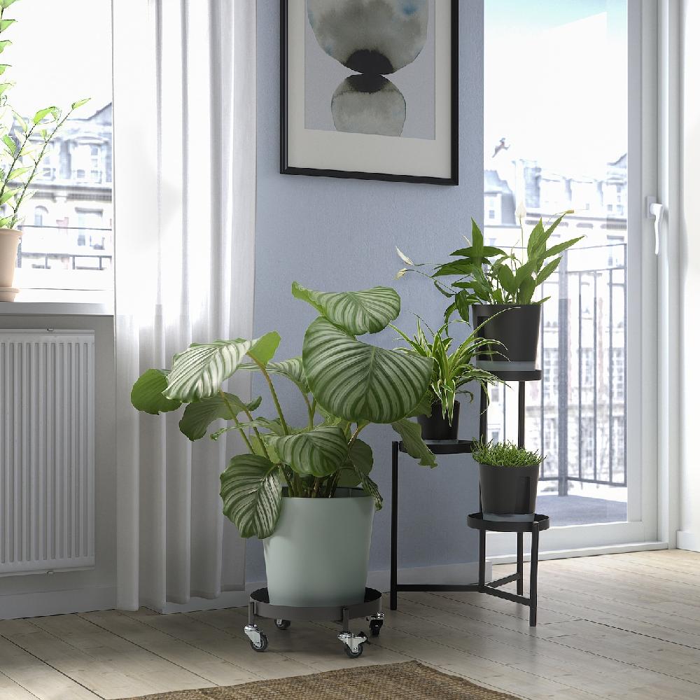 IKEA OLIVBLAD Carrello Portavasi Da Interno/esterno Grigio Scuro 32 Cm