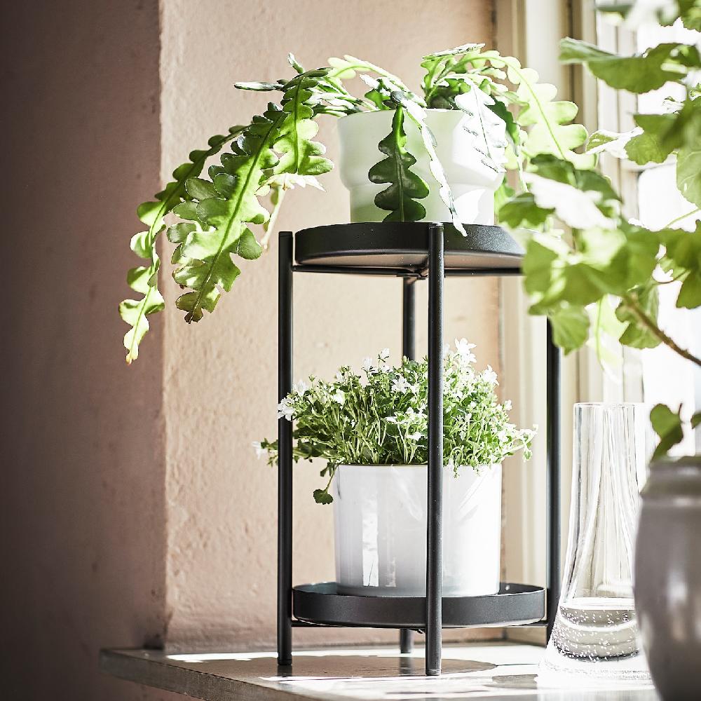IKEA OLIVBLAD Piedistallo Per Piante Da Interno/esterno Nero 35 Cm