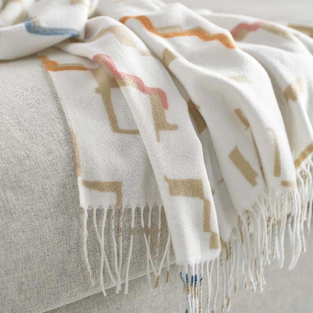 IKEA OLIVSPINNMAL Plaid Bianco Sporco/fantasia 120x160 Cm