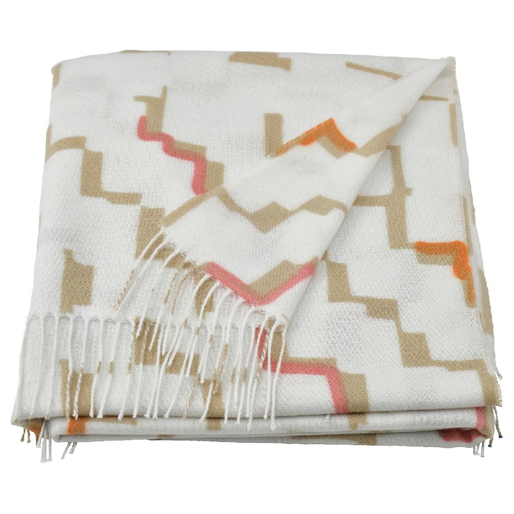 IKEA OLIVSPINNMAL Plaid Bianco Sporco/fantasia 120x160 Cm