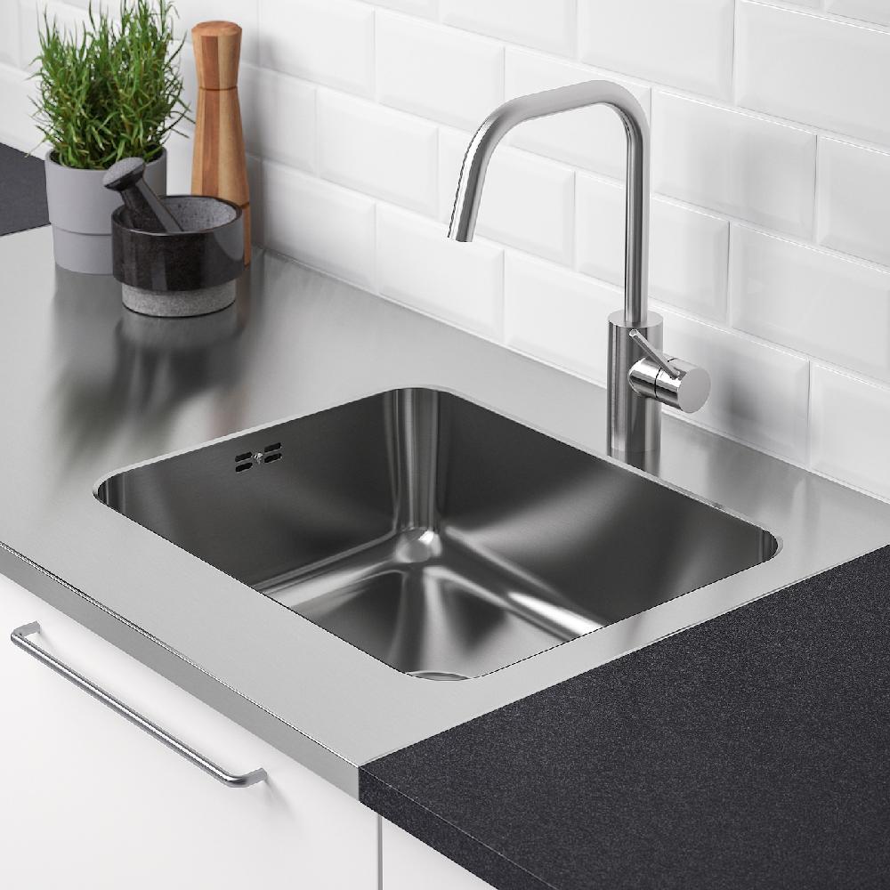 IKEA OLOFSJÖN Piano Lavoro 1 Lavello Integrato Inox 120x63.5 Cm